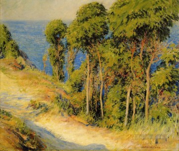 風景 Painting - 海岸沿いの木々 別名「海への道」の風景 ジョセフ・デキャンプの森